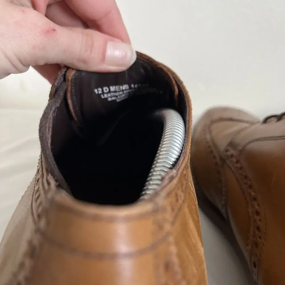 FLORSHEIM Castelllano Wingtip Leather Oxford Dress Shoe, Saddle Tan- 12 D